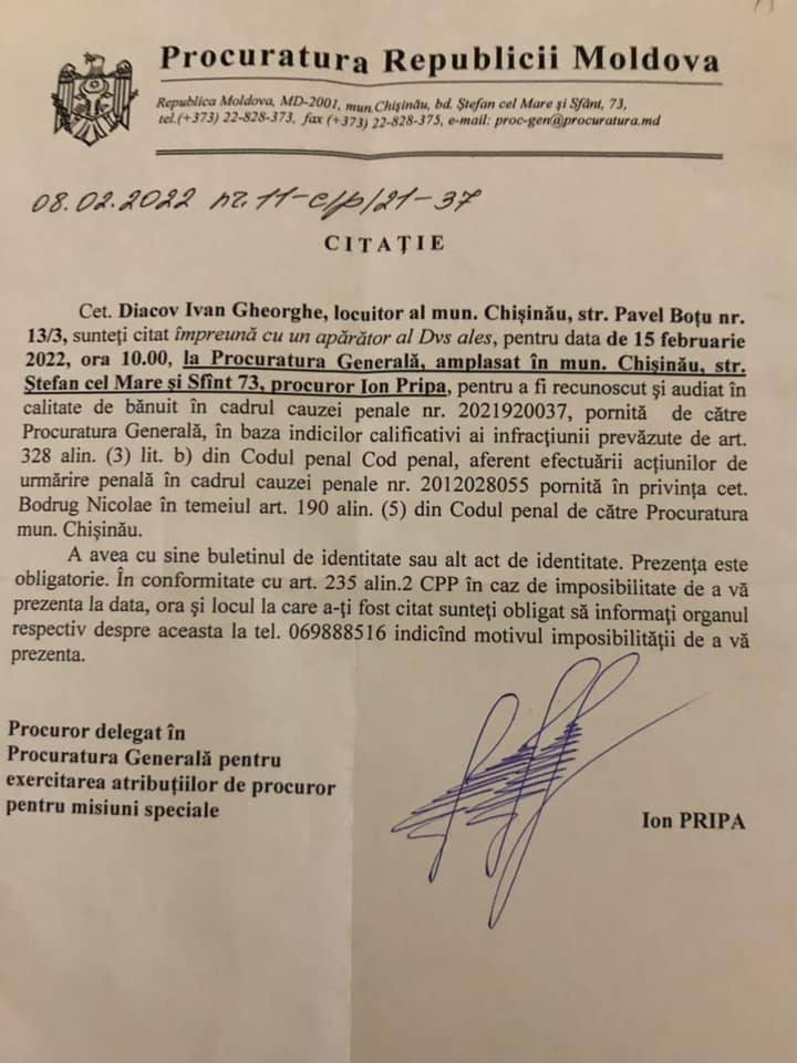 /FOTO/ Fostul procuror al municipiului Chișinău, citat la Procuratura ...