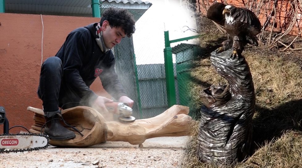/VIDEO/ Lemnul capătă viață în mâinile lui. Un tânăr din Chetrosu face adevărate opere de artă