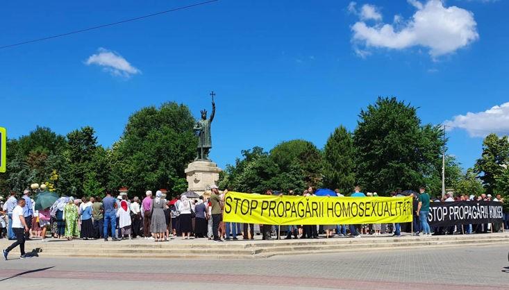 Protest împotriva marșului LGBT la Chișinău